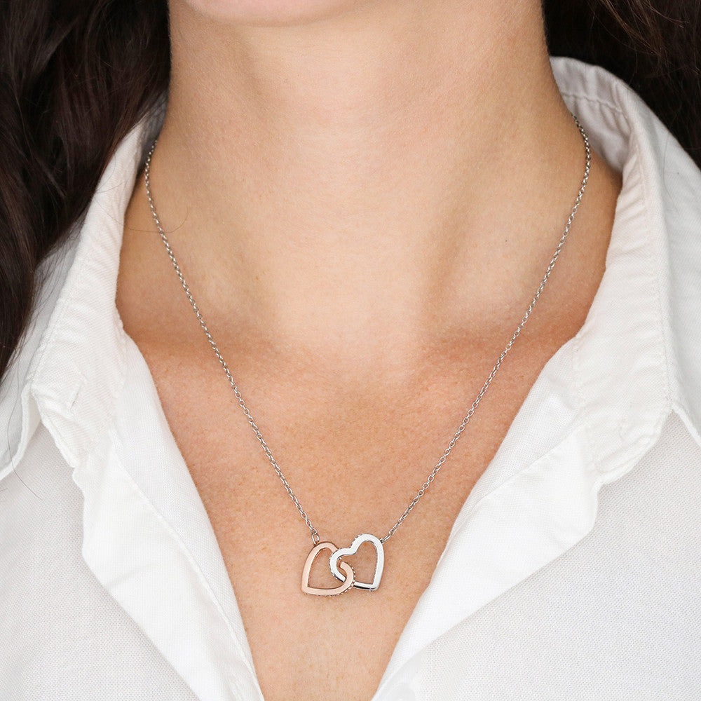 “To My Wife” Interlocking Heart Necklace