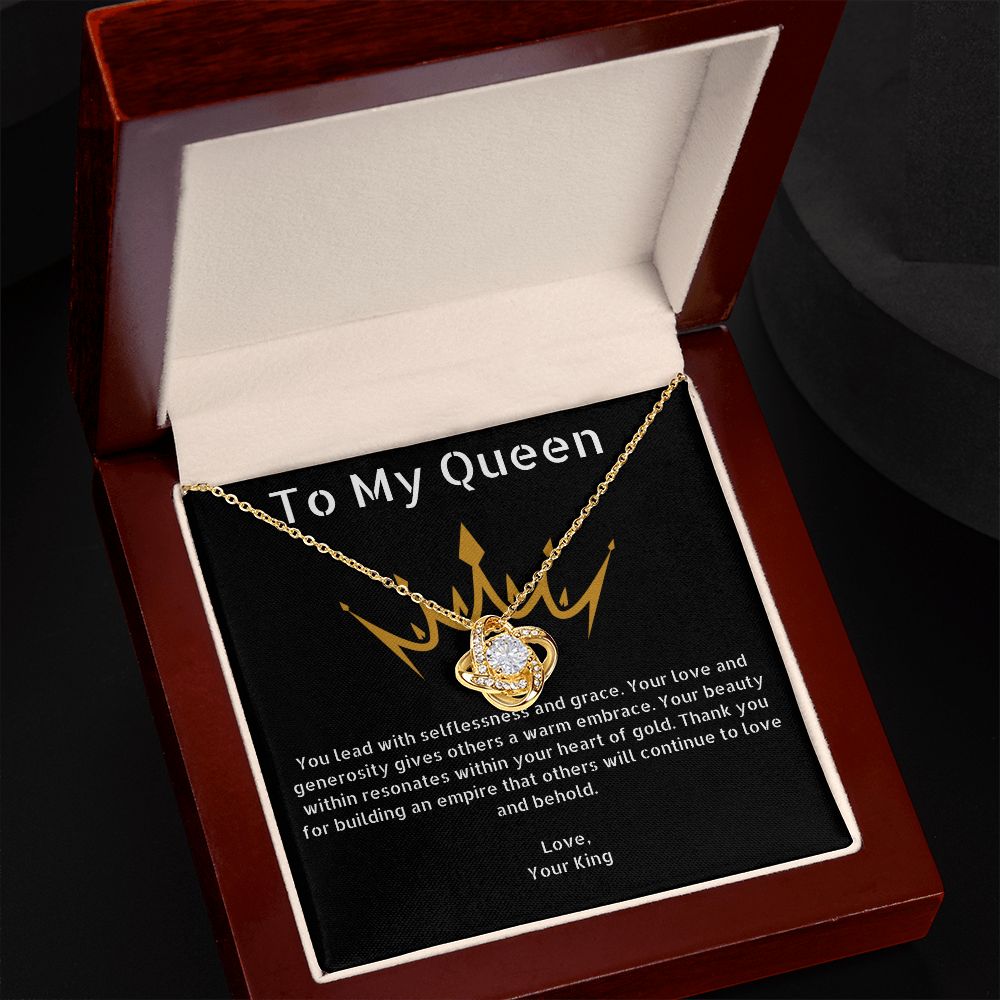 “To My Queen” Love Knot Necklace