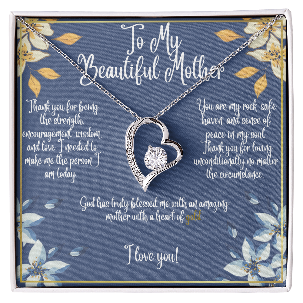 “To My Beautiful Mother” Forever Love Necklace